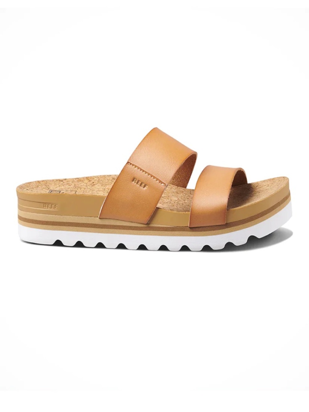 Reef Women's Double Strap Slide Platform Sandals in Tan Brown, size 10